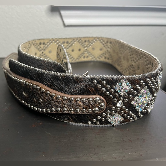 BHW Leather & Bling western belt, size M/L. - Picture 5 of 13